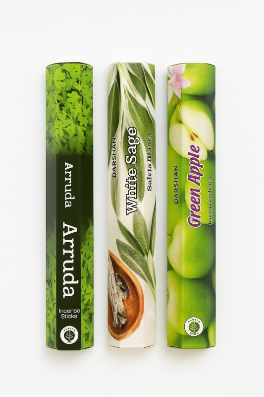 Taneas çubuk tütsü seti, arruda adaçayı ve yeşil elma aromaları