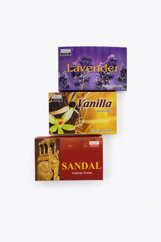 Denge ve Huzur konik tütsü seti sandal lavanta ve vanilya aromaları